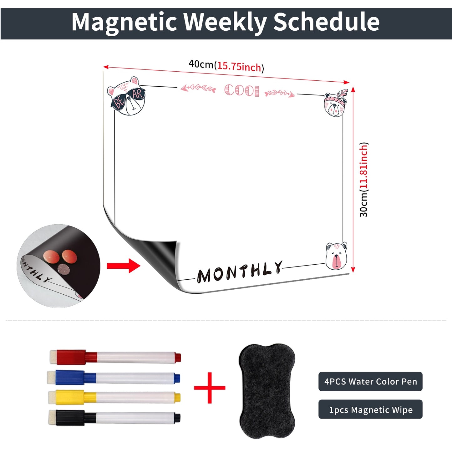 Magnetic Whiteboard Fridge Calendar
